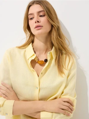 Mohito - Lniana masełkowa koszula - żółty