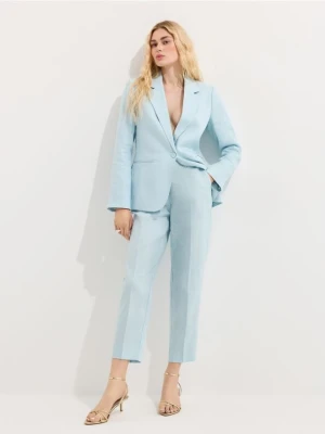 Mohito - Lniane spodnie cygaretki - błękitny