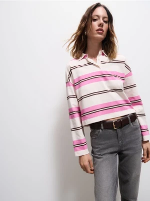 Mohito - Longsleeve z kołnierzem polo - beżowy