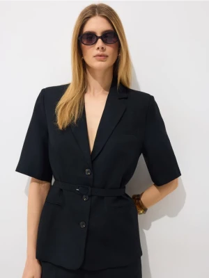 Mohito - Marynarka z paskiem w talii - czarny