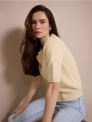 Mohito - Masełkowy kardigan z krótkimi rękawami - żółty