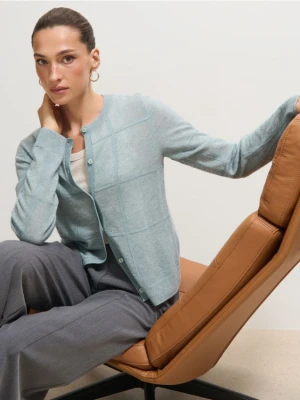 Mohito - Niebieski kardigan z dodatkiem wełny - błękitny