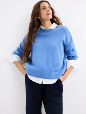 Mohito - Niebieski sweter basic - błękitny