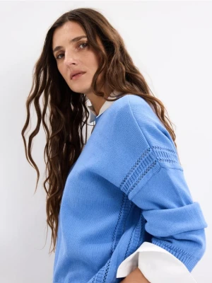 Mohito - Niebieski sweter basic - błękitny