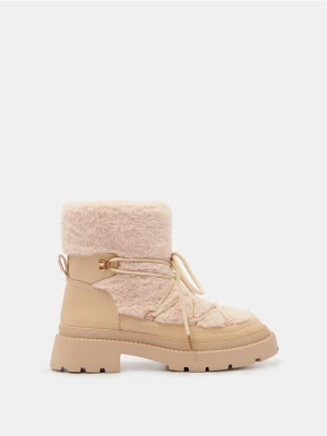 Mohito - Ocieplane workery z wiązaniem - kremowy