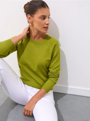 Mohito - Oliwkowy sweter z wiskozą - oliwkowy