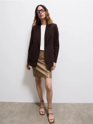 Mohito - Ołówkowa beżowa spódnica mini - beżowy