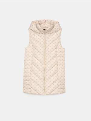 Mohito - Pikowana kamizelka z kapturem - beżowy