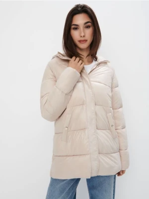 Mohito - Pikowana kremowa kurtka oversize - beżowy