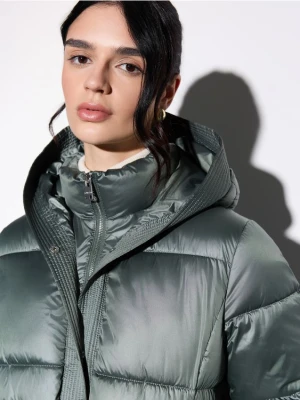 Mohito - Pikowana zielona kurtka - ciemny zielony