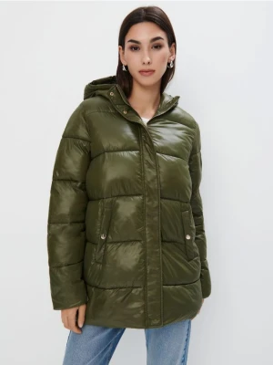 Mohito - Pikowana zielona kurtka oversize - zielony