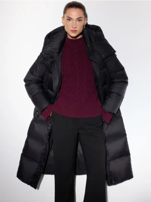 Mohito - Pikowany płaszcz z naturalnym puchem - czarny