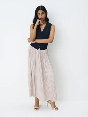 Mohito - Plisowana beżowa spódnica maxi - beżowy