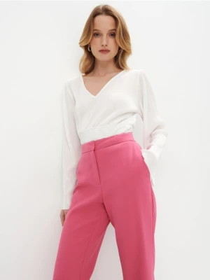 Mohito - Plisowana biała bluzka - biały