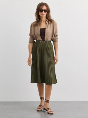 Mohito - Plisowana spódnica midi - khaki