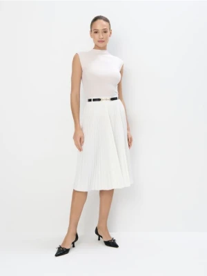 Mohito - Plisowana spódnica midi - kremowy
