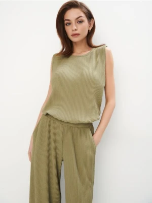 Mohito - Plisowany zielony top - zielony