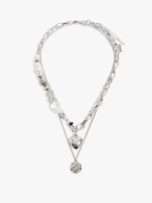 Mohito - Podwójny naszyjnik z zawieszkami - srebrny