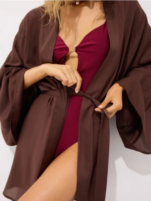 Mohito - Ponczo z modalu - ciemnobrązowy