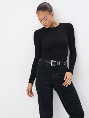 Mohito - Prążkowana czarna bluzka - czarny