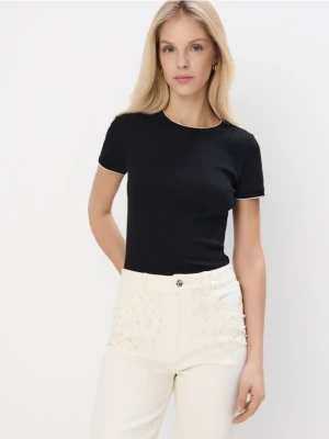 Mohito - Prążkowana czarna bluzka - czarny