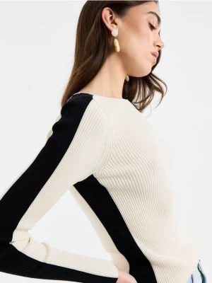 Mohito - Prążkowany sweter - kremowy