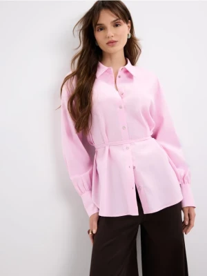 Mohito - Różowa koszula z lnu i wiskozy - pastelowy różowy