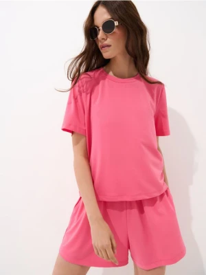 Mohito - Różowe szorty basic - mocny różowy