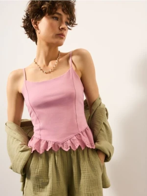 Mohito - Różowy top na ramiączkach - różowy