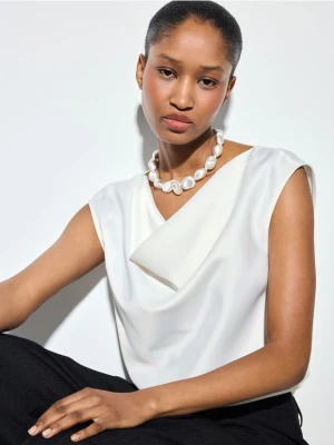 Mohito - Satynowa bluzka - kremowy