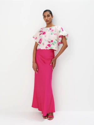 Mohito - Satynowa spódnica maxi - fuksjowy