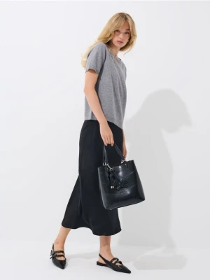 Mohito - Satynowa spódnica midi - czarny