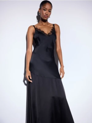 Mohito - Satynowa sukienka maxi - czarny