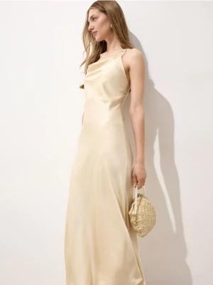 Mohito - Satynowa sukienka maxi - żółty