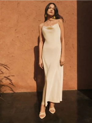 Mohito - Satynowa sukienka maxi - żółty