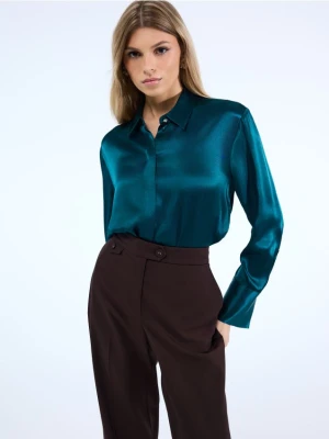 Mohito - Satynowa zielona koszula - zielony