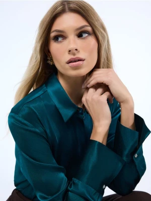 Mohito - Satynowa zielona koszula - zielony