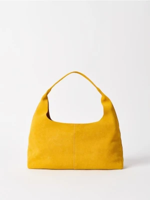 Mohito - Skórzana torebka - bursztynowy