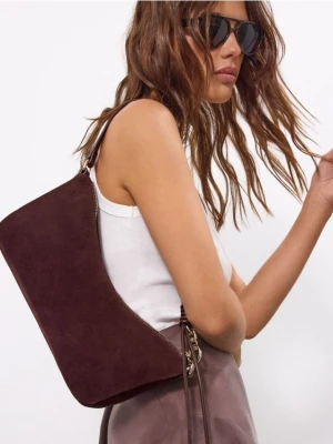 Mohito - Skórzana torebka z paskiem - ciemnobrązowy