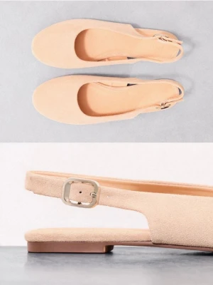 Mohito - Skórzane baleriny - beżowy