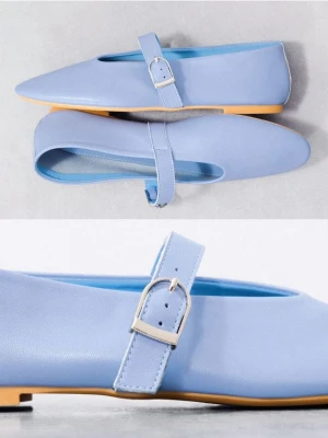 Mohito - Skórzane baleriny - błękitny