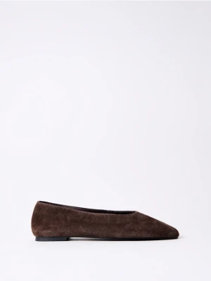 Mohito - Skórzane baleriny - ciemnobrązowy