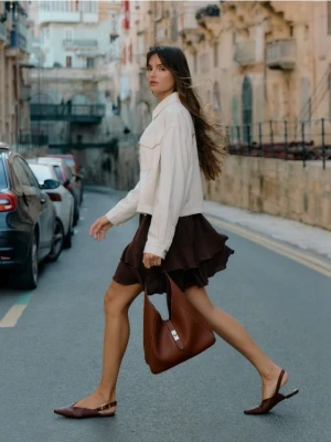 Mohito - Skórzane baleriny - ciemnobrązowy