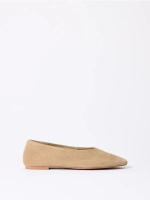 Mohito - Skórzane beżowe baleriny - beżowy