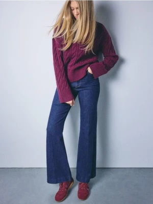 Mohito - Skórzane bordowe sneakersy - kasztanowy