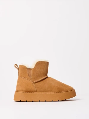Mohito - Skórzane brązowe śniegowce - brązowy
