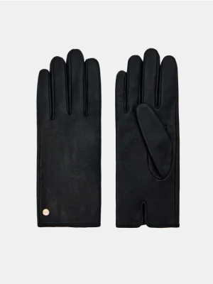 Mohito - Skórzane czarne rękawiczki - czarny