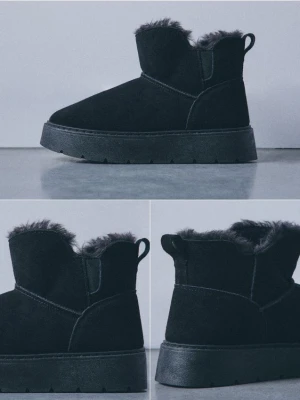 Mohito - Skórzane czarne śniegowce - czarny