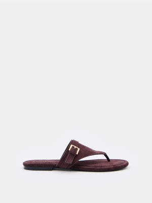 Mohito - Skórzane japonki - ciemnobrązowy