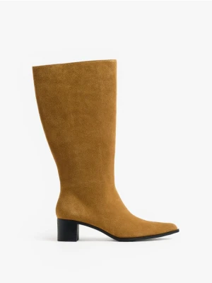 Mohito - Skórzane kozaki - brązowy